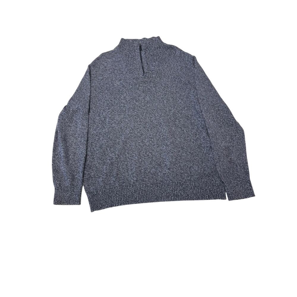 Calvin Klein Jeans Men's Grey Marled Knit Mock Neck 1/4 Zip Sweater Size XL